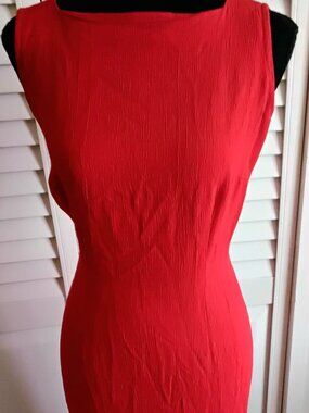 Studio One Summer Sleeveless Red Long/Maxi Dress with Slit Size 14